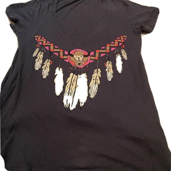 wildfox brand navaho distressed dark grey t-shirt - Picture 4 of 4